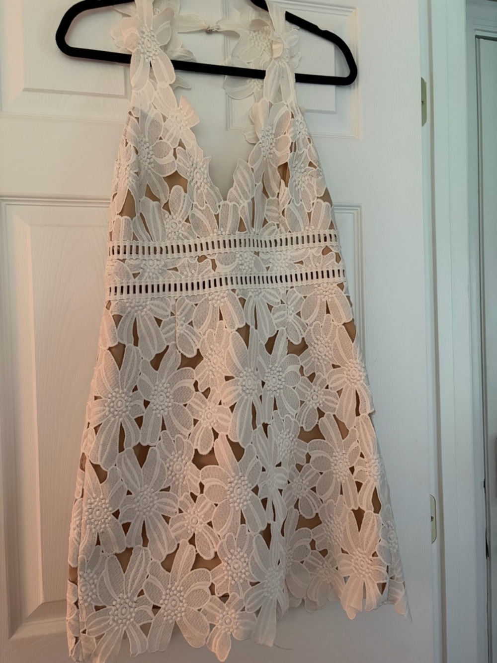 SAYLOR Beige and White Braided Strap Top